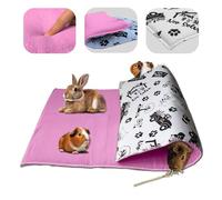 NEO SOLVO Fleece Playground for Guinea Pig and Rabbit - All in One, it's a Blanket, a Giant Tunnel, a House, a Cushion and a Bed - 60cm x 120cm - Pink