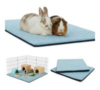 NEO SOLVO Set of 2 Fleece Bedding Mats for Guinea Pig and Rabbit - Blue - 2 x 1-35 cm x 70 cm