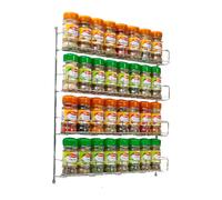Neo 4 Tier Spice Rack For Kitchen Door Cupboard or Wall in Silver Neo Silver