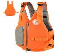 NEO-SPLASH Swimming Vest with Adjustable Safety Straps for Adults (Orange, S)