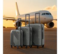 Neo Titanium 3 Piece Hard Shell Luggage Suitcase Set