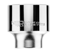 NEO TOOLS Neo 08-340 Hexagonal Attachment 3/4 Inch, 55 mm, CRV Steel, DIN3124, TÜV Certificate M+T