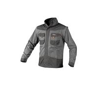 NEO TOOLS 2 in 1 Men's Work Sweatshirt, Workwear, Work Wear, Vest, 100% Cotton, Weight 260 g/m², Removable Sleeves, Grey