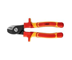 NEO TOOLS Cable Pliers 160 mm VDE, Polished, Two-Component Handle, CRV Steel, Approved for Working Under Voltage up to 1000 V, TÜV Certificate