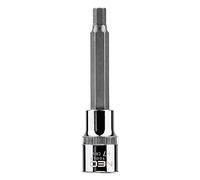 NEO TOOLS Hexagonal Insert on Attachment bit - Professional Hexagon on Shaft - Size 1/2 inch Length 100 mm - Made of high-Strength Chrome Vanadium Steel (Cr