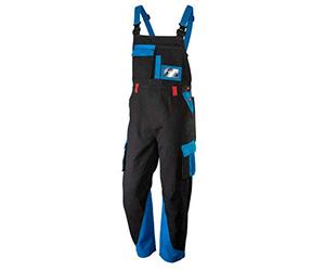 NEO TOOLS Men's HD+ Work Dungarees, 100% Cotton 275 g/m2, Size S-XXL, Elasticated Waistband with Elasticated Back, Adjustable X-Braces - Blue - S