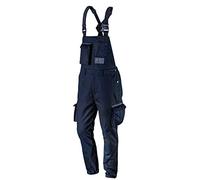 NEO TOOLS Mens Navy Worker Dungarees 60% Cotton 37% Polyester 3% Elastane 255gsm Size XS-3XL Multi Function Pockets Elastic Waistband and Y-Braces with Reinforcement