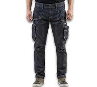 NEO TOOLS Men's Work Trousers Denim or Set, Long, 8 Pockets, Size XS-3XL, Reinforced Seams, Profiled Knee Area, Blend 98% Cotton, 2% Elastane, 410 g/m² Multifunctional Pockets, Cargo