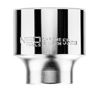 NEO TOOLS Neo 08-340 Hexagonal Attachment 3/4 Inch, 55 mm, CRV Steel, DIN3124, TÜV Certificate M+T