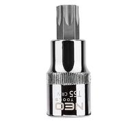 NEO Tools Torx Bit T55 | Professional Torx Bit | Bit Insert | Length 55 mm | 1/2 Inch | T-Profile (for Torx) T55 | CV Steel | Hexagonal Tip | Torx Tip on St