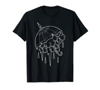 Neo Traditional Umbrella with Thunderstorm Outline Tattoo T-Shirt