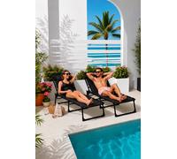 Neo Two Outdoor Folding Sun Loungers in Black Neo Black