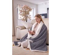 Neo Waffle Shaped Electric Blanket Heated Fleece Overblanket Throw Machine Washable Remote Timer Control Heat Settings | Size: 130 cm x 160 cm Neo Mid Grey 130 cm x 160 cm