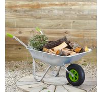Neo Wheelbarrow 65L Garden Galvanised Cart Pneumatic Tyre Stable Durable