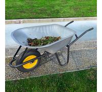 Neo Wheelbarrow Large 120L Heavy Duty Solid Wheel Barrow Garden Trolley Tyre Pun