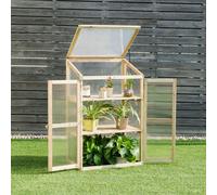 Neo Wooden Polycarbonate Growhouse Cold Frame Mini Greenhouse