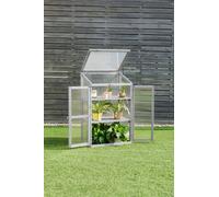 Neo Wooden Polycarbonate Growhouse Cold Frame Mini Greenhouse in Mid Grey Neo Mid Grey