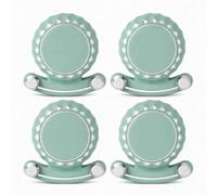 Neo-wows Magnetic Hooks 2 in 1, Adhesive Wall Hooks No Drill Damage Free | Waterproof Hooks for Kitchen Organizer, Green 4 Pack No Tool Adhesive Hooks for Tile Glass Marble Wood