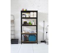 Neo XL 5 Tier Large Steel Shelf Shelving 180cm x 40cm x 90cm in Black | Size: 180 cm x 40 cm x 90 cm Neo Black 180 cm x 40 cm x 90 cm