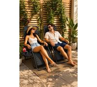 Neo Zero Gravity Recliner Garden Sun Loungers in Black Neo Black