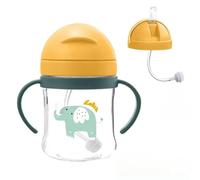 Neo10Ten Sippy Cup for 6+ Months, Leak-Proof Toddler Water Bottle with Straw, Toddler Cup BPA-Free Non Spill Water Bottle Kids Trainer with Handles, Ideal Baby/Toddler Drinking [Yellow, 250ml]