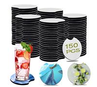 NEOACT 150 PCS Black Round Neoprene Car Coasters, 2.75 in, Heat-Resistant, DIY Crafts, Gift Set