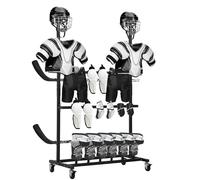Neoaider Hockey Gear Drying Rack, Large Capacity Ice Hockey Equipment Display Storage Rack w/4 Swivel Casters with Brake, Hockey Drying Rack Tree for Dry and Storage