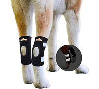 NeoAlly Cat and Dog Braces Canine Rear Leg Hock Support with Safety Reflective Straps for Hind Leg Wounds Heal and Injuries and Sprains from Arthritis (L Pair)
