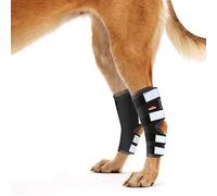 NeoAlly Dog Hind Leg Ankle Braces [Pair] Canine Rear Hock Sleeves with Safety Reflective Straps for Injury and Sprain Protection, Wound Healing and Arthritis (X-Small, Black)
