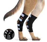 NeoAlly Pair Dog Rear Leg Brace Canine Rear Hock Joint Support with Safety Reflective Straps for Joint Injury and Sprain Protection, Wound Healing and Loss of Stability from Arthritis (Black M)