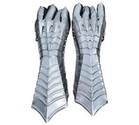 NEOARY Medieval Nazgul Fantasy Gauntlets SCA Armor Gauntlets Gloves Iron With Exp Shipping, Silver, Medium