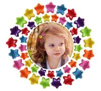 NEOBABY Mini Colorful Star Design Tiny Hair Clip for Multiple Hair Styling | Hair Claws Accessories for Kids Baby Girls and Women's Candy Colors (Pack of 24)