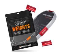 Neobadge Snap Weights for Pickleball Paddles, 5-Pack Lock-Clip Design No-Residue Reusable with Edge Guard Protection (Red)