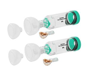 Neobay Cat Inhaler Spacer with Unique Panic Soother - Two Sets Included, 2 Pairs for Convenient Use (Backup Inhaler for When One is Still Not Dry After Cleaning)