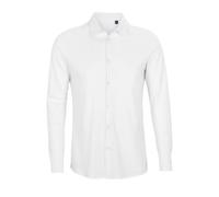 NEOBLU Men's Basile Piqué Long-Sleeved Shirt in Off-White | Size: 4XL NEOBLU Off-White 4XL