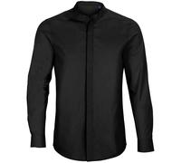 NEOBLU Mens Poplin Bart Mao Collar Long-Sleeved Formal Shirt PC5258