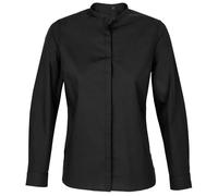 NEOBLU Women's Poplin Bart Mao Collar Long-Sleeved Shirt in Midnight | Size: 8-10 NEOBLU Midnight 8-10