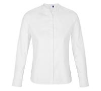 NEOBLU Women's Poplin Bart Mao Collar Long-Sleeved Shirt in Off-White | Size: 18-20 NEOBLU Off-White 18-20