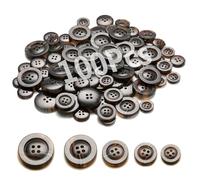 NeoBusy Buttons for Cardigans - 5 Sizes of 100 Pcs for Crafting, Knitting, DIY Projects and Holiday Decoration (Brown)
