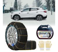 NEOCHIAEVO Auto Tightening Snow Chains Tire Chains, 1-Minute Quick Install, Twist-Link, Wear-Resistant, Universal for Car/SUV/Pickup Trucks, Multi-Weather Emergency Traction, Set of 2 (HLN-90, 3.9mm)