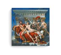 Neoclassical Art Print Jacques-Louis David 1824 Mars Being Disarmed by Venus with Mythological Scene Canvas Painting Wall Art Decorative Picture Prints Modern Decor Unframe 16x16inch(40x40cm)