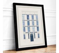 Neoclassical Townhouse Elevation Vintage Framed Wall Art Print A3 (42×29.7cm) Black, Wall Decor for Living Room, Bedroom, Office & Home, Ready to Hang, Art Gift