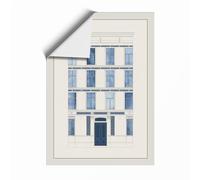 Neoclassical Townhouse Elevation Vintage Unframed Wall Art Print A3 (42×29.7cm), Wall Decor for Living Room, Bedroom, Office & Home, Art Gift