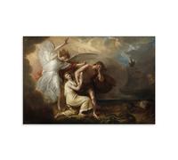 Neoclassical Wall Art Poster Benjamin West's The Expulsion of Adam And Eve from Paradise (1791) with Angel And Serpent Elements Picture Print Canvas Wall Paint Arts Decor Modern Home Artworks Gift Ide