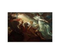 Neoclassical Wall Art Print Benjamin West's 1801 Moses Shown The Promised Land with Angelic Figures And Divine Light Wall Art Picture Painting Canvas Prints Artworks Bedroom Living Room Decor Unframe