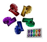 NEOCLICK Magnetic Clips Heavy Duty 10 Pack | Strong Force Magnet Clips with Anti-Scratch Pads for Fridge, Whiteboard, Kitchen & Office Organization, Mix-Color