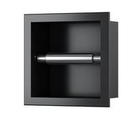 Neodrain Flush Mounted Toilet Paper Holder Stainless Steel Toilet Paper Roll Holder Wall Mounted Paper Holder for Bathroom Black