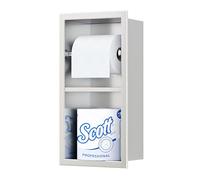 Neodrain Flush Mounted Toilet Paper Holder Stainless Steel Wall Recess with Shelf Toilet Paper Holder Holder for Bathroom, 34 x 18 cm