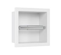 Neodrain Flush Mounted Toilet Roll Holder Stainless Steel Toilet Roll Holder Wall Mounted Paper Holder for Bathroom White