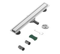 Neodrain Linear Shower Drain 70cm 2 in 1 Tile Insert Stainless Steel Floor Drain with 360° Siphon, Shower Trap, Hair Strainer